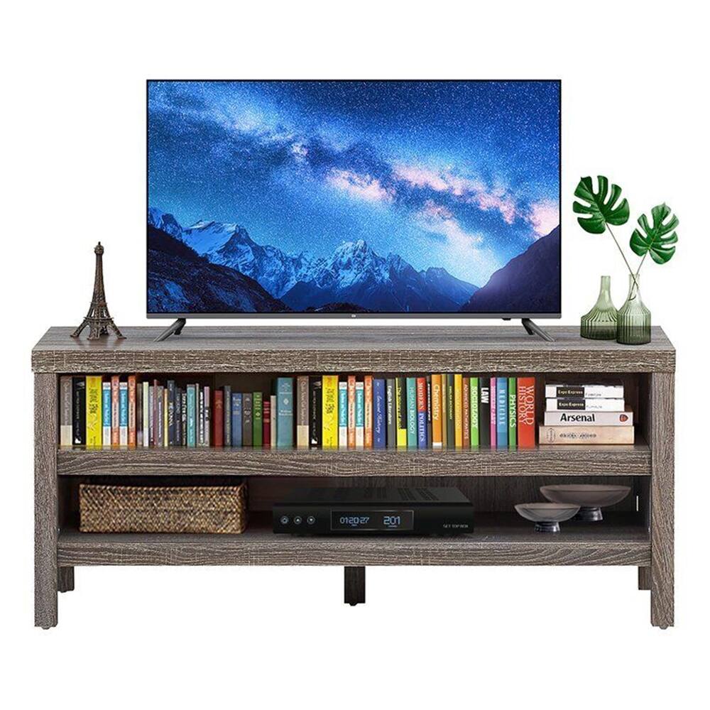 Engineered Wood TV Stand Console for TV up to 45" in Oak 42 inches